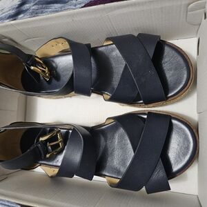 Elegant Black Leather Sandals